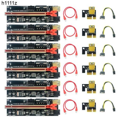 6PCS PCIE Riser 009S Plus Gold USB 3.0 Cabo Riser PCI Expres