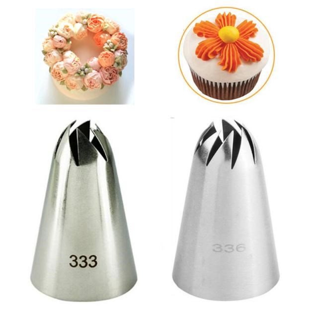 2pcs/lot Cream Flower Piping Nozzles Drop Rose Icing Pastry
