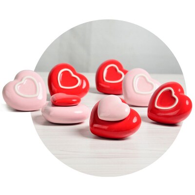 Heart Shaped Keepsake Ceramic Cremation Urn 适用于 Sharing M