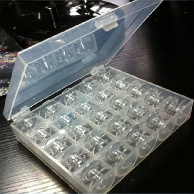 25 Pcs/lot Clear Plastic Single Bobbin Sewing Machine Spools