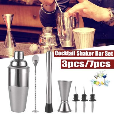 7pcs Mojito Cocktail Bar Shaker Mixer Maker Stainless Steel