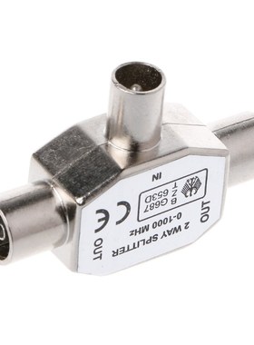2 Way T Splitter1x Male to 2 x Female Metal COAX Coaxial TV
