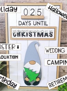 Christmas All Year Events Countdown Sign Interchangeable Gno