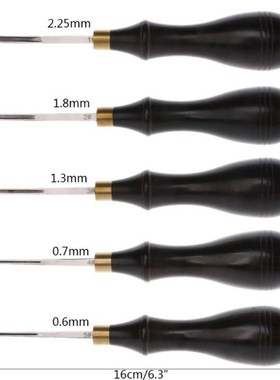 Leather Edge Creaser Steel Blade Ebony Blackwood Shallow Gro