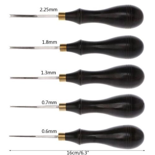 Leather Edge Creaser Steel Blade Ebony Blackwood Shallow Gro