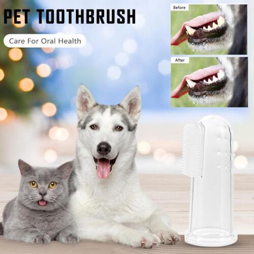 Pet Finger Toothbrush Teddy Dog  Bad Breath Tartar Teeth