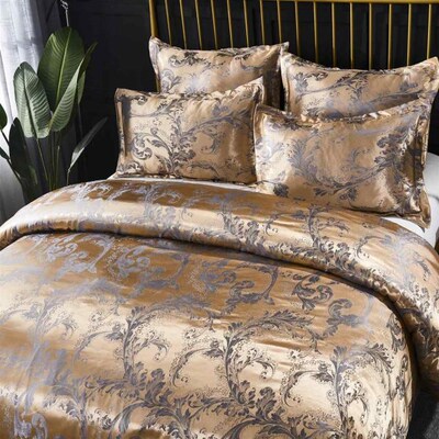 Luxury Jacquard Bedding Set King Queen Size 2/3 Bed Linen Si