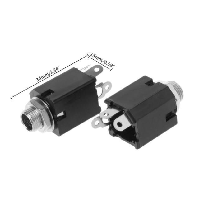 10pcs 6.35mm Audio Plug Sockets PJ-612 3-Pin Connector With