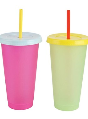 5pcs 710ML Temperature Color Change Cups Colorful Cold Water