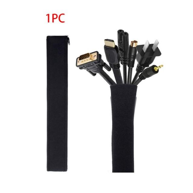 1pc Cable Management Sleeve with Zipper Cable Wire Cover Wra