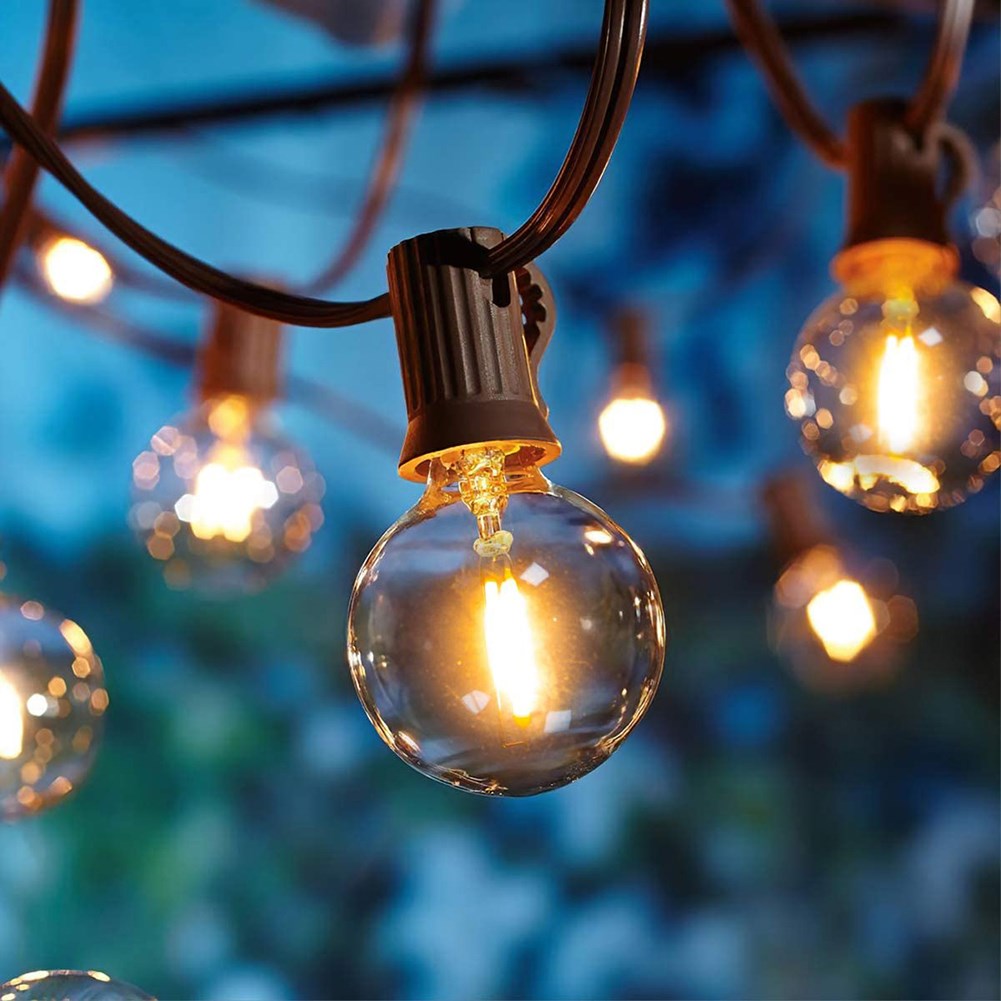 G40 Tungsten Lamp Bulb 15M 10/25/30LED String Lights Garland
