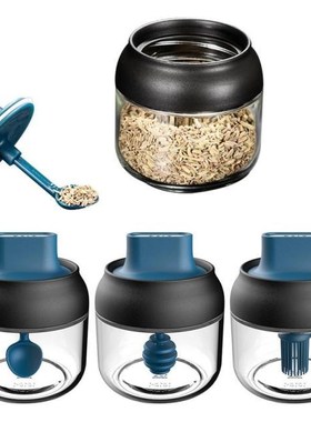 Kitchen Glass Spice Jars Honey Pots Oil Bottle Salt Shake Se