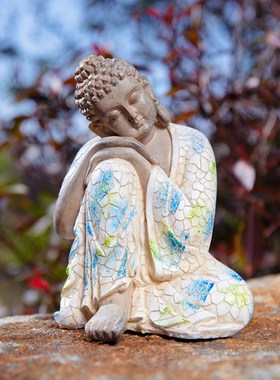 Buddha Statue Figurine Handmade Buddhist Sculpture Ornament