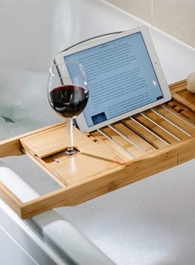 Adjustable Bamboo Bath Shelf Bathroom Accessories Organizer