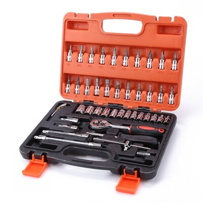 46pcs Car Repair Hand Tool Socket Wrench Set Universal Key R