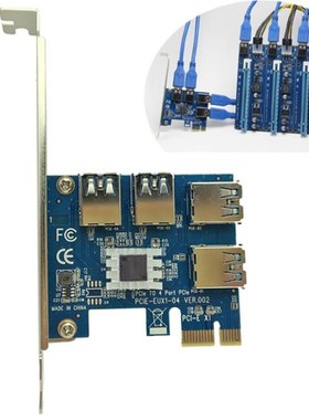 4 Slots PCI-E 1 to 4 PCI Express 16X Slot External Riser Car