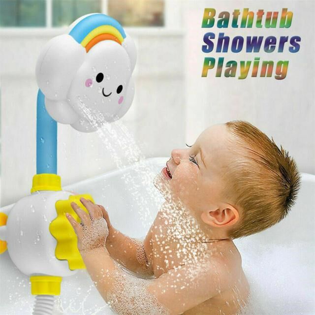 baby shower head sprayer toy cartoon cloud design press type