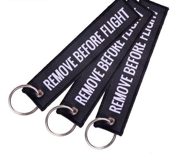 new 1pcs colour woven label gift keyring before flight pilot