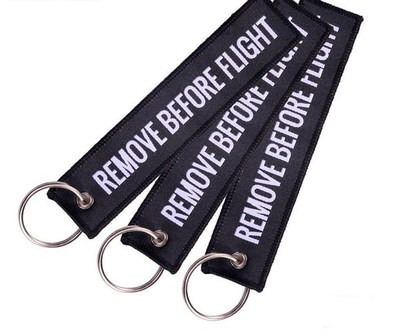New 1pcs Colour woven label gift Keyring BEFORE FLIGHT Pilot