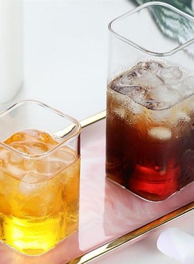 Wine Glass Mug Transparent Heat Resistant Rectangle Insulate