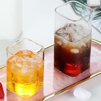 Wine Glass Mug Transparent Heat Resistant Rectangle Insulate