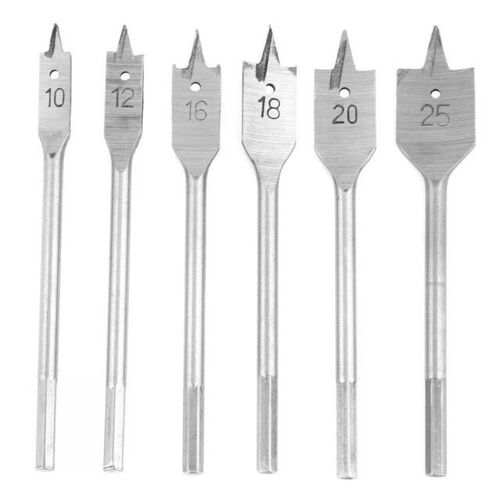 6 pcs Wood Boring Flat Bit High-carbon Steel Spade Paddle Fl