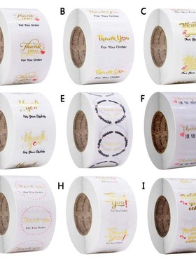 500pcs/roll Round Transparent Thank You Stickers Package Sea