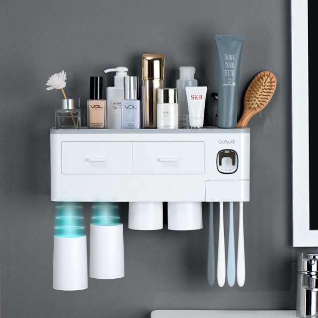 Mutifunctional Magnetic Adsorption Toothbrush Holder Automat