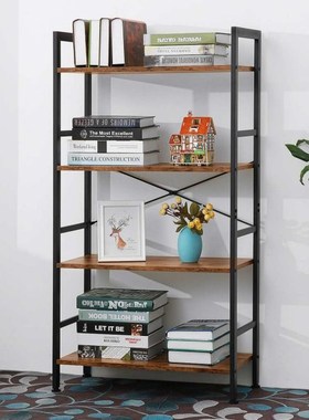 63x30x120cm 4-Tier Industrial Ladder Bookcase Bookshelf Meta