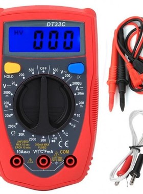 DT33C Pocket Multimeter Portable Plastic Large Screen Digita