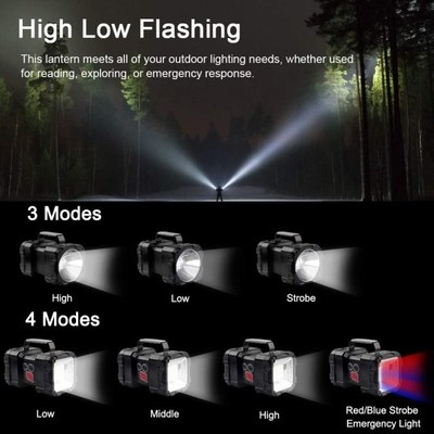 5000LM 12000mAh Rechargeable LED Searchlight Floodlight Doub