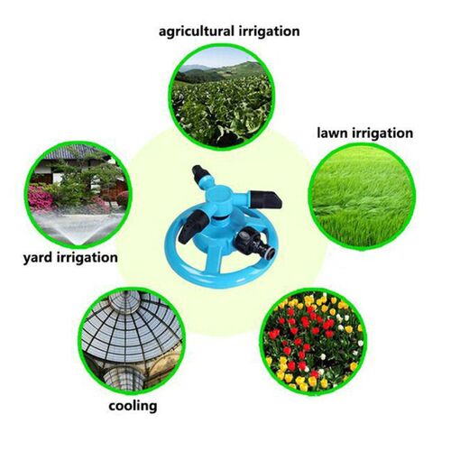 3 Nozzles Arm Automatic Irrigation Lawn Sprinkler 360° Rota