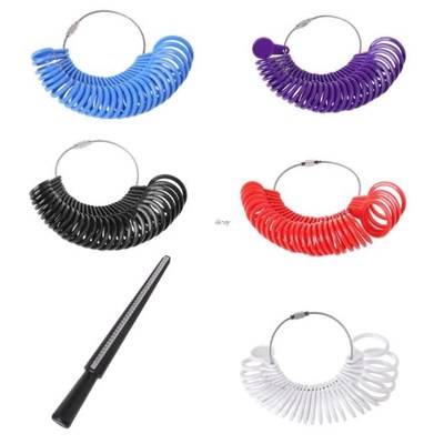 Plastic Ring Size Mandrel Stick Finger Gauge Ring Sizer Meas