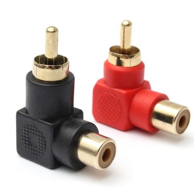 2Pcs 90 Degree RCA Right Angle Connector Plug Adapters Male