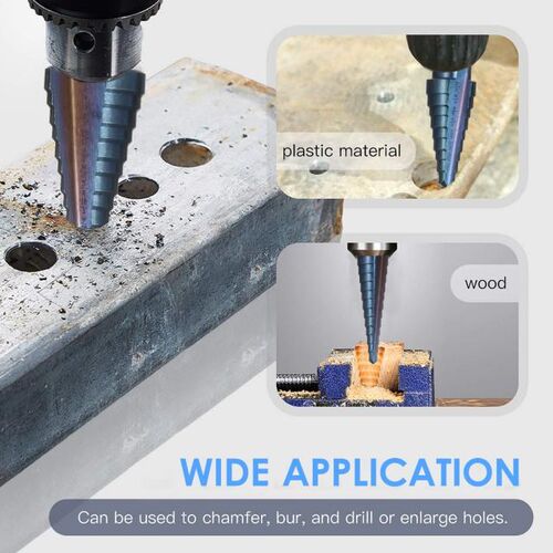 Multiple 50 Sizes HSS Step Drill Bit Set with Automatic Cent