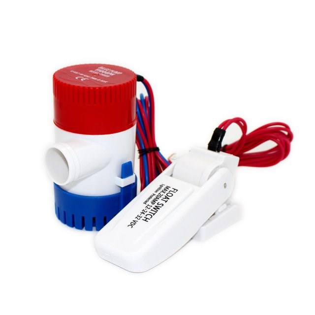 FREE SHIPPING 750GPH dc 12v 24v mini boat bilge pump with fl