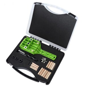 Hand-held Woodworking Dowel Jig Hole Punch Set with Storage
