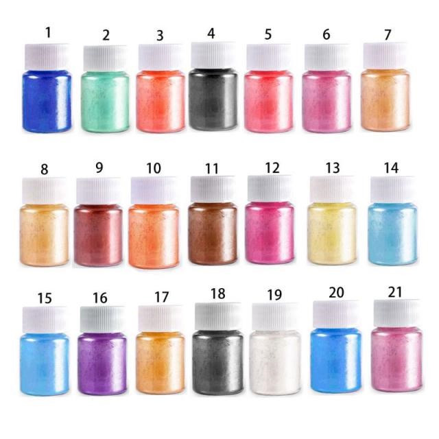 21 Colors Aurora Resin Mica Pearlescent Pigments Colorants E