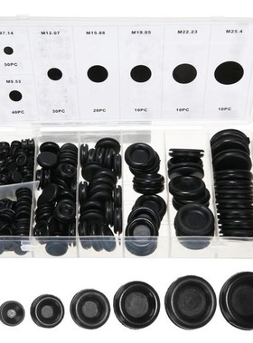 170pcs Black Rubber Grommet Firewall Hole Plug Set Car Elect