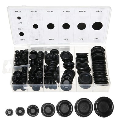170pcs Black Rubber Grommet Firewall Hole Plug Set Car Elect