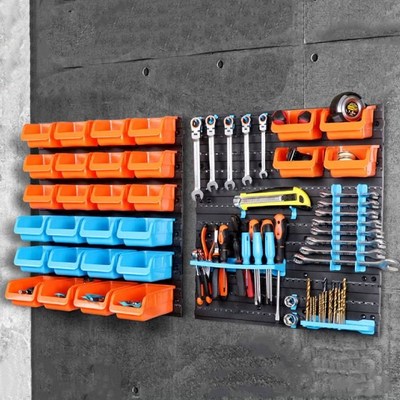 Wall-Mounted Storage Box Tool Parts Garage Unit Shelves Plas
