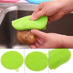 Silicone Dish Bowl Scrubber Dirt Cleaning Kitchen Towel For