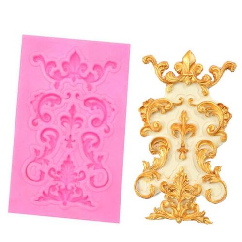 Pink Silicone Soap Mold Retro Border Fondant Cake Chocolate
