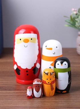 5 Pcs/Set Wood Russian Nesting Matryoshka Dolls Set Toys Hom