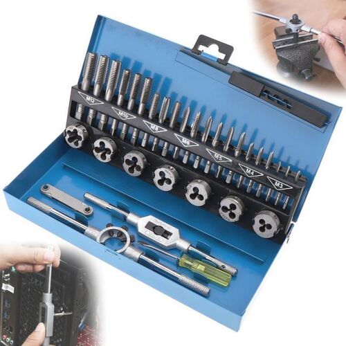 32 PCS HSS Tap and Die Set Metric Hand Tap Set Wrench Cut M3
