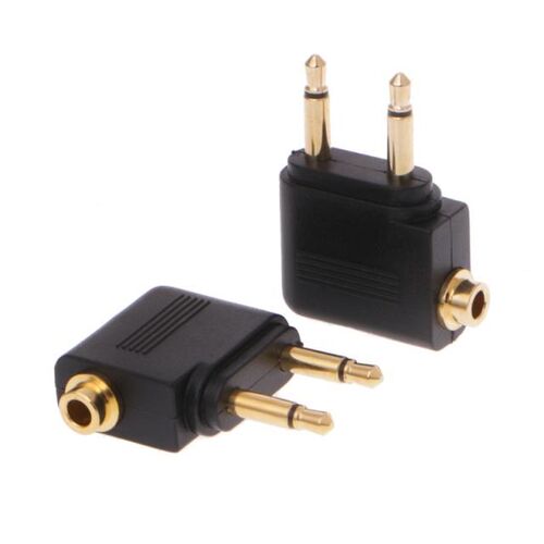 2pc3.5mm Airplane Airline Headphone Gold Nickel plated Airpl