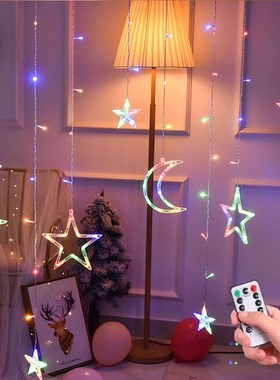 LED icicle Star Moon Lamp Fairy Curtain String Lights Christ