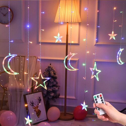LED icicle Star Moon Lamp Fairy Curtain String Lights Christ