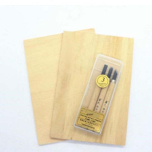 2PC A5 Carving Woods with 3PC Wood Carving Knives Set  For B