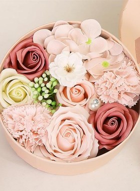 Soap Flower Small Round Box Unique Soap Bouquet Flower Arran